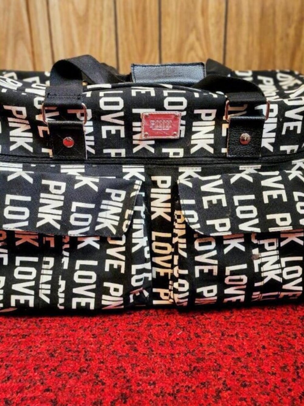 Victoria's Secret PINK Wheelie Duffle Bag | LOVE Pink Vtg Y2K Rolling Suitcase